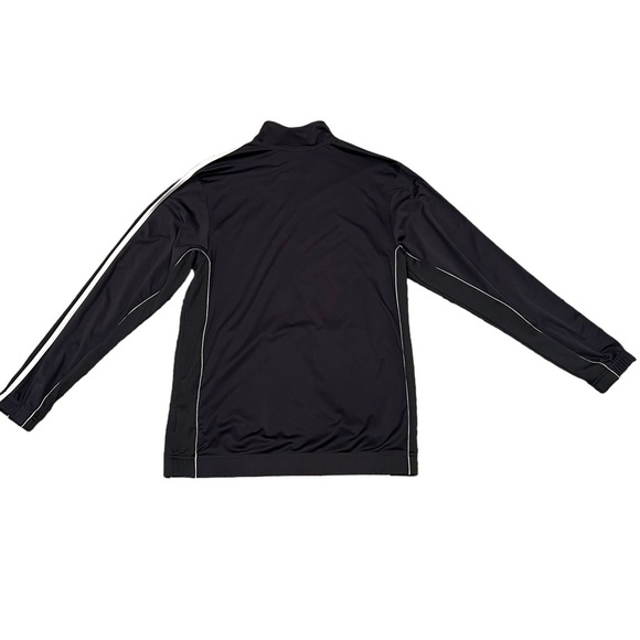 NWOT MENS ADIDAS BLACK/WHITE FULL ZIPPER TRICOT JACKET SIZE MEDIUM - Picture 3 of 5